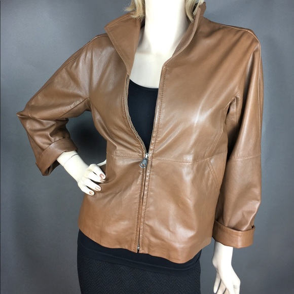 Max Mara Leather Jacket Size 8 - Picture 1 of 7